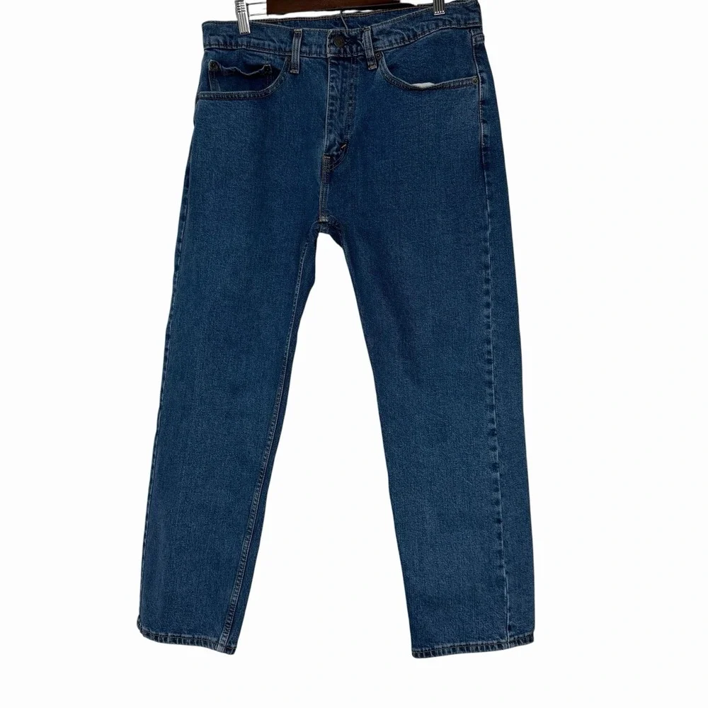 Levi's 505 Jeans Mens 34x27 Blue Denim Straight Leg Regular Fit Cotton Pant